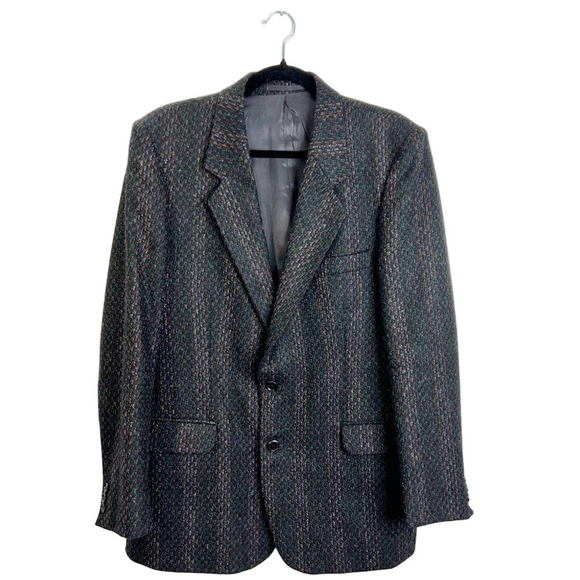 Vintage Other - Vintage 100% wool black multi colour tweed blazer 40 R